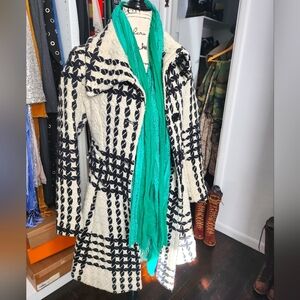 Express Off-white and Black Winter Coat